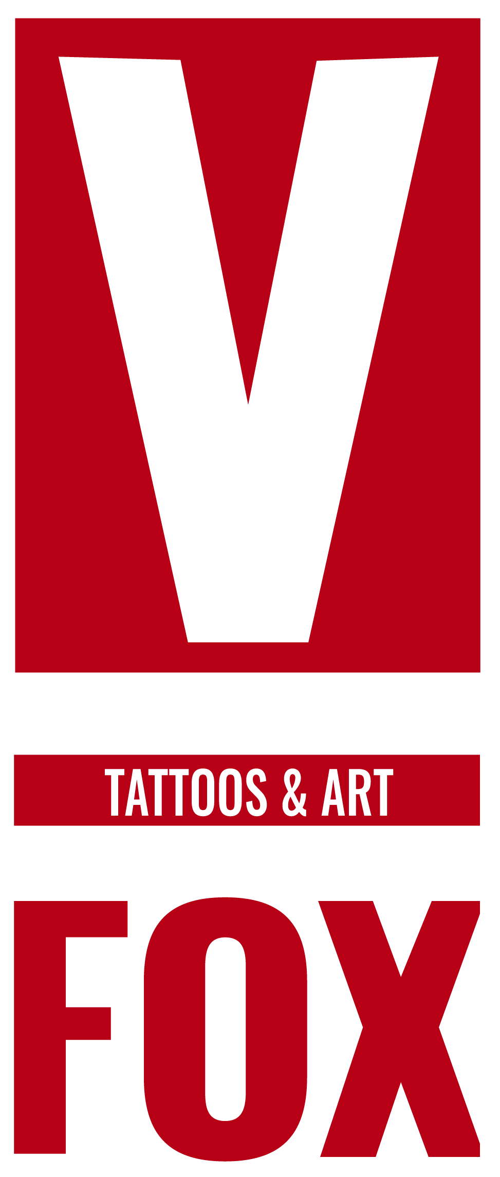 V Fox Tattoos en art Logo Tekengebied